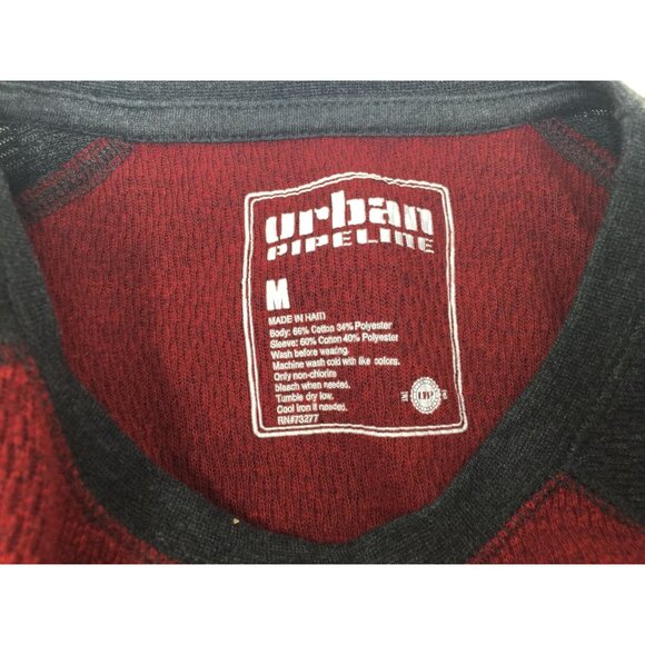Mens Urban Pipeline Size Medium Long Sleeved Red/Gray Shirt - Picture 6 of 6